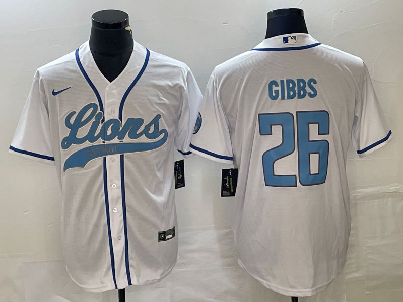 Men Detroit Lions #26 Gibbs White Co Branding Nike Game NFL Jersey style 1